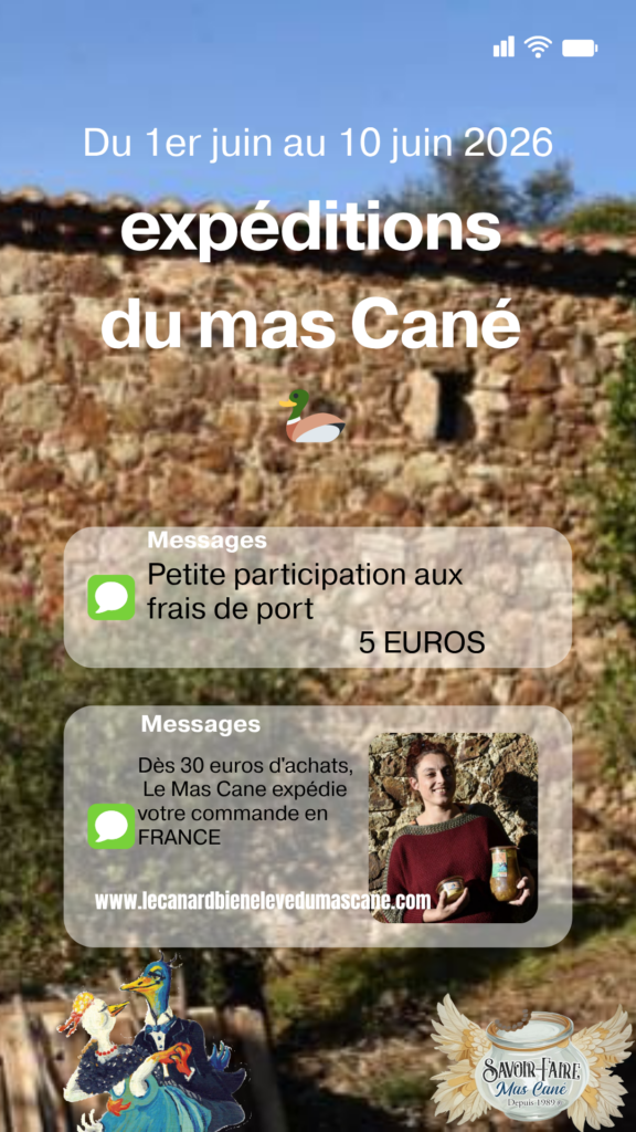 Expéditions du mois de juin 2026 du Mas Cané